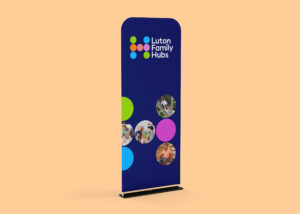 A pop-up-banner for Luton Family Hubs